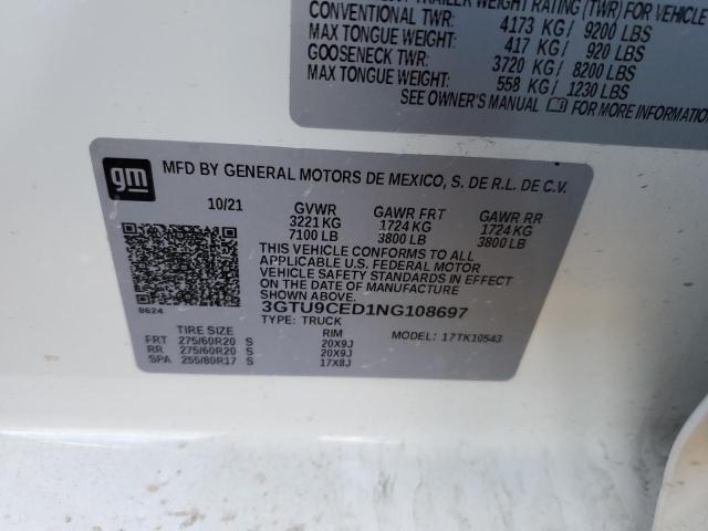 3GTU9CED1NG108697 GMC Sierra Limited K1500 Elevation