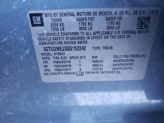 3GTU2NEJ3GG152242 GMC Sierra K1500 Slt