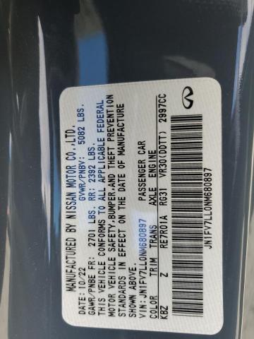 JN1FV7LL0NM680897 Infiniti Q60 Red Sport 400