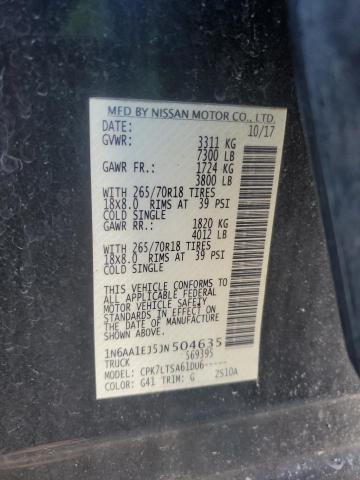 1N6AA1EJ5JN504635 Nissan TITAN S