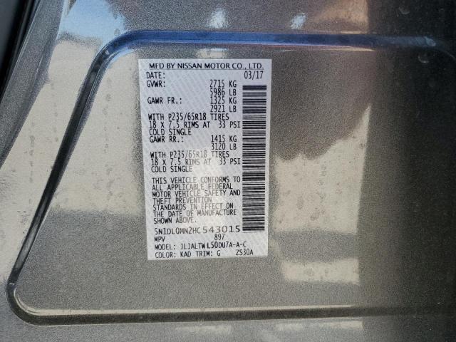 5N1DL0MN2HC543015 Infiniti QX60