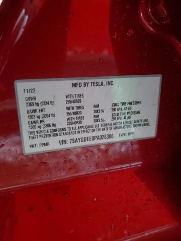 7SAYGDEE0PA028306 Tesla Model Y