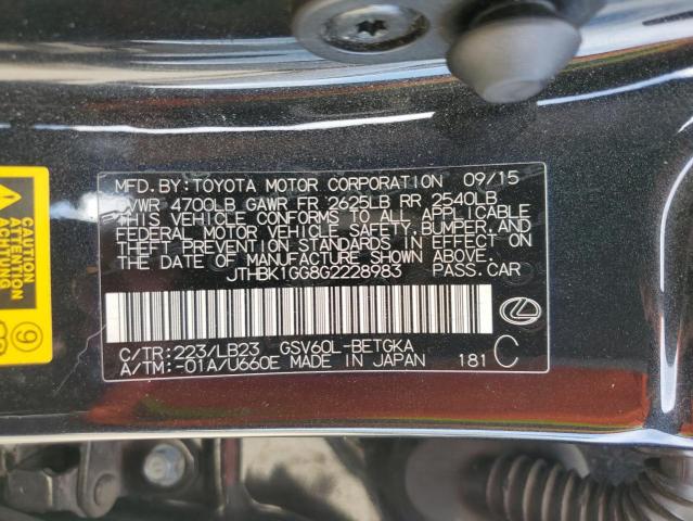 JTHBK1GG8G2228983 Lexus ES 350