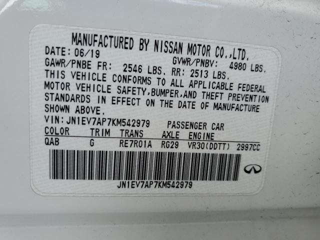 JN1EV7AP7KM542979 Infiniti Q50 LUXE