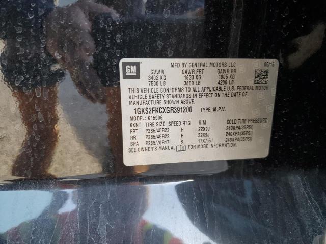 1GKS2FKCXGR391200 GMC Yukon Xl K1500 Sle