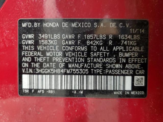 3HGGK5H84FM755305 Honda FIT EX