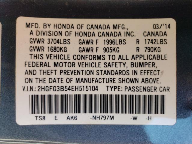 2HGFG3B54EH515104 Honda Civic Lx