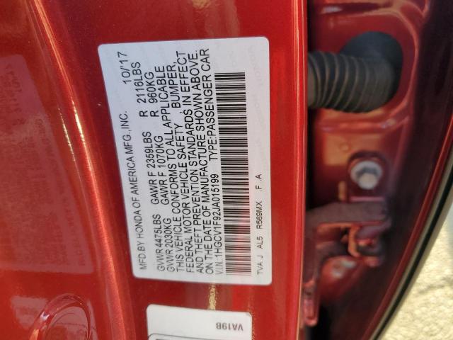 1HGCV1F92JA015199 Honda Accord Touring