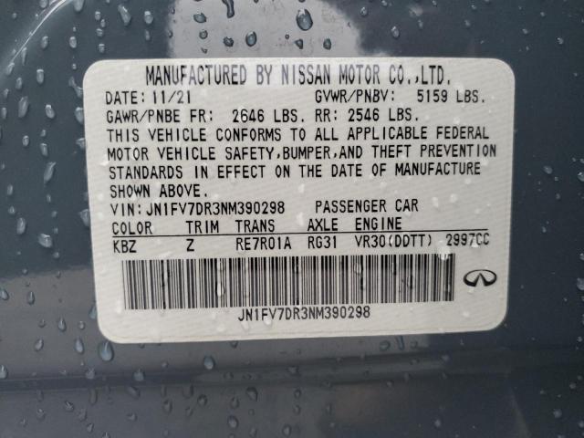 JN1FV7DR3NM390298 Infiniti Q50 Red Sport 400