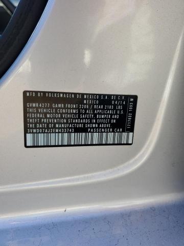3VWD07AJ2EM433743 Volkswagen JETTA SE