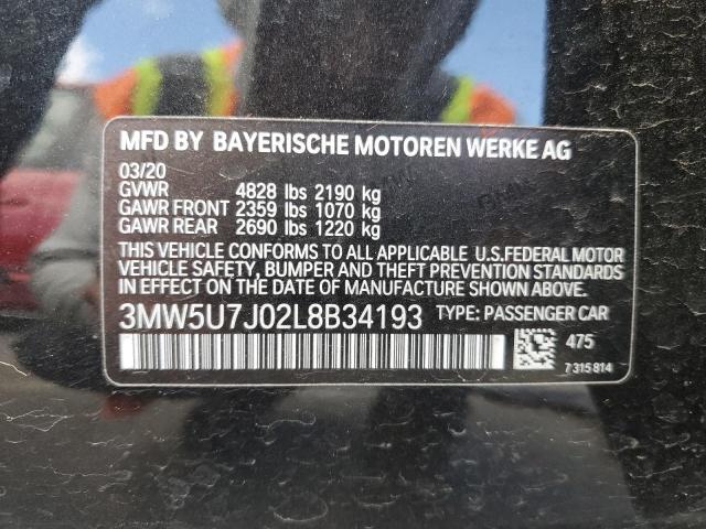 3MW5U7J02L8B34193 BMW M340I