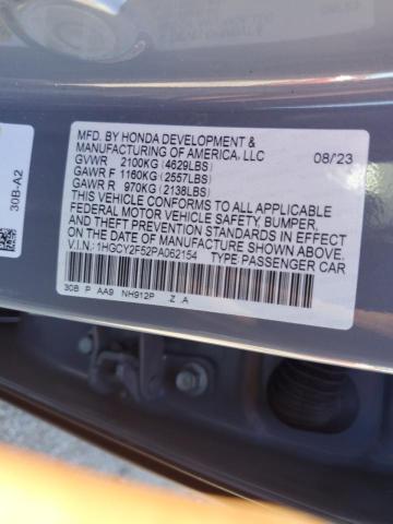 1HGCY2F52PA062154 Honda Accord Hybrid Sport