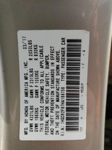 1HGCR2F87HA198756 Honda ACCORD EXL