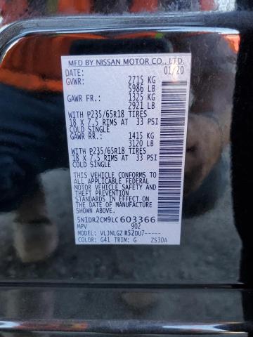 5N1DR2CM9LC603366 Nissan Pathfinder Sl