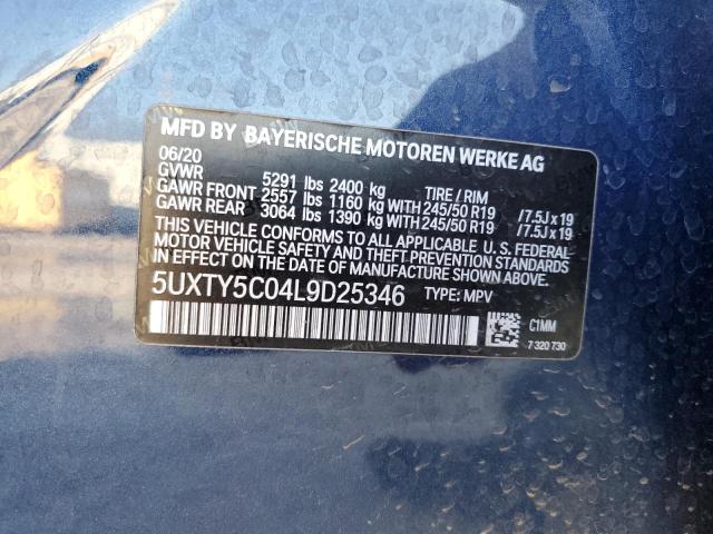 BMW X3 Xdrive30i 2020 5UXTY5C04L9D25346 Image 13