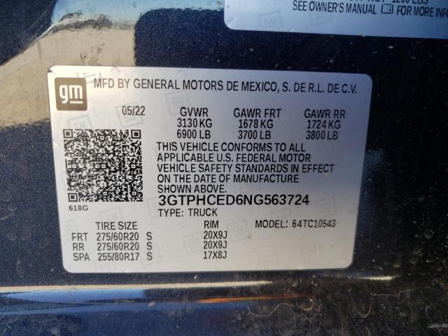 3GTPHCED6NG563724 GMC Sierra C1500 Elevation