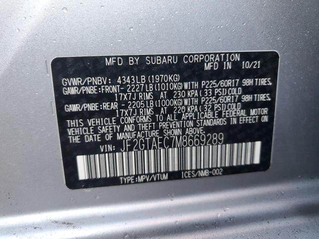 JF2GTAEC7M8669289 Subaru Crosstrek Premium