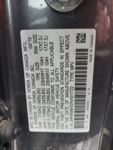 2HKRW6H37KH217722 Honda CR-V LX