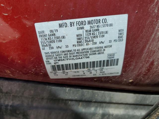 1FMSK7FH3LGA47796 Ford Explorer Limited