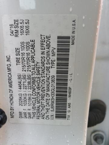 5J6RM3H33GL013839 Honda CR-V LX