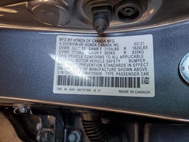 2HGFC1F39MH705908 Honda CIVIC EX