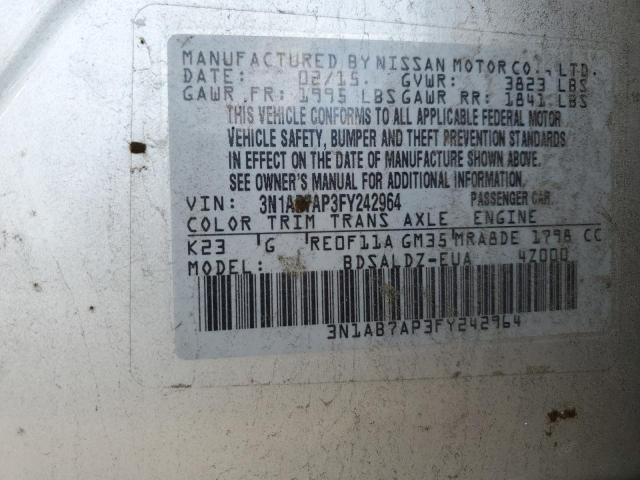 3N1AB7AP3FY242964 Nissan SENTRA S