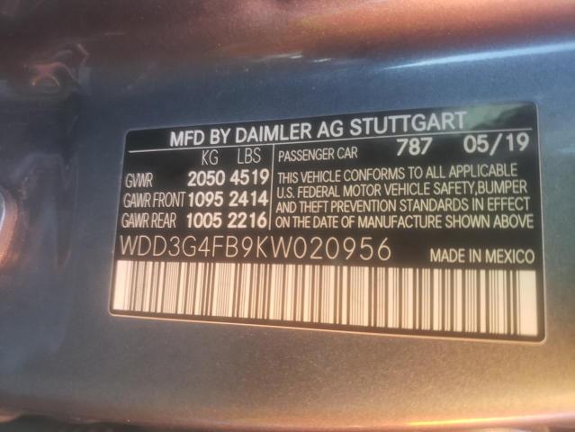 WDD3G4FB9KW020956 Mercedes-Benz A 220 4matic
