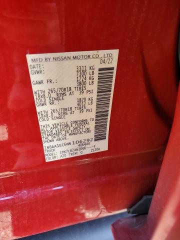 1N6AA1EC6NN106292 Nissan TITAN S