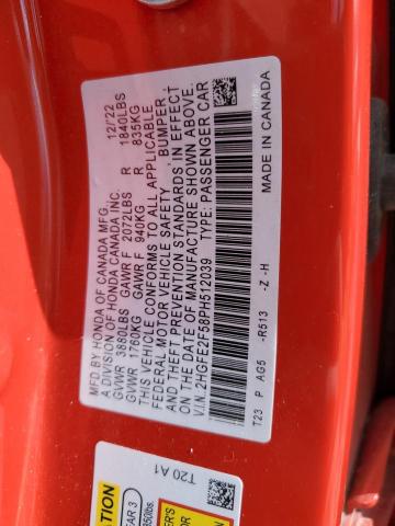 2HGFE2F58PH512039 Honda Civic Sport