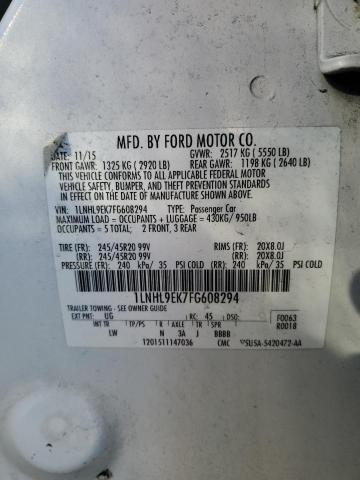 1LNHL9EK7FG608294 Lincoln MKS