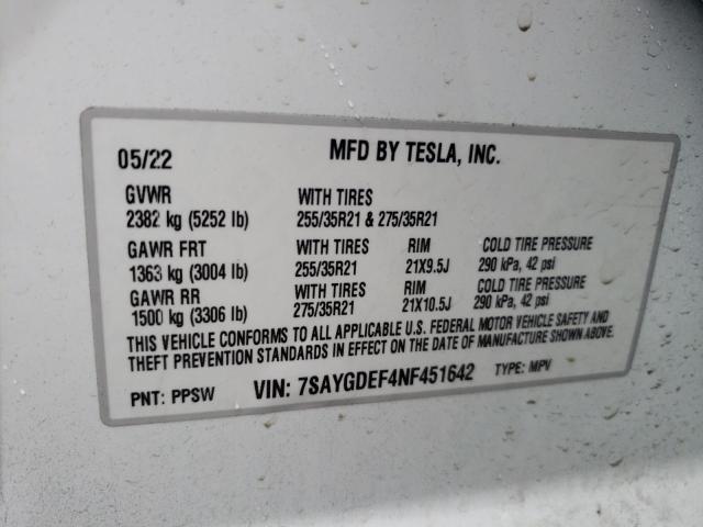 7SAYGDEF4NF451642 Tesla Model Y