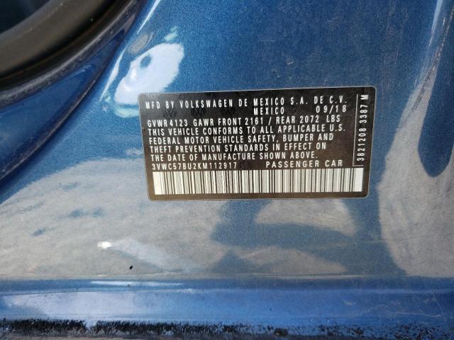 3VWC57BU2KM112917 Volkswagen JETTA S
