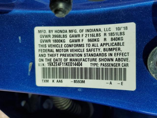 19XZE4F11KE014404 Honda Insight Lx