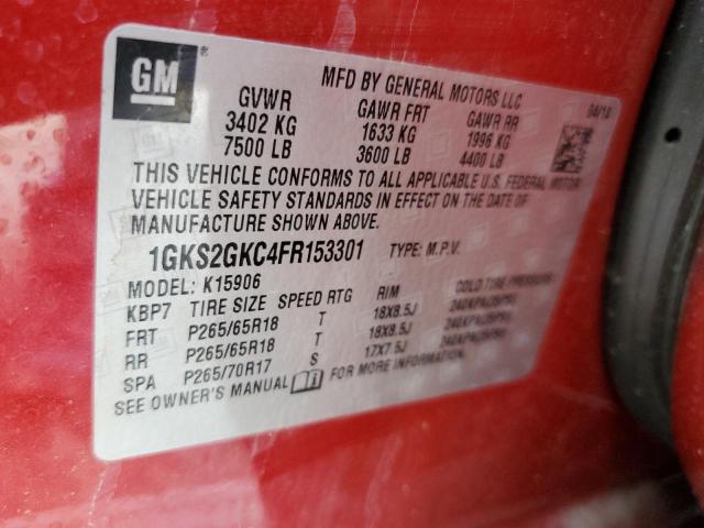1GKS2GKC4FR153301 GMC Yukon Xl K1500 Sle