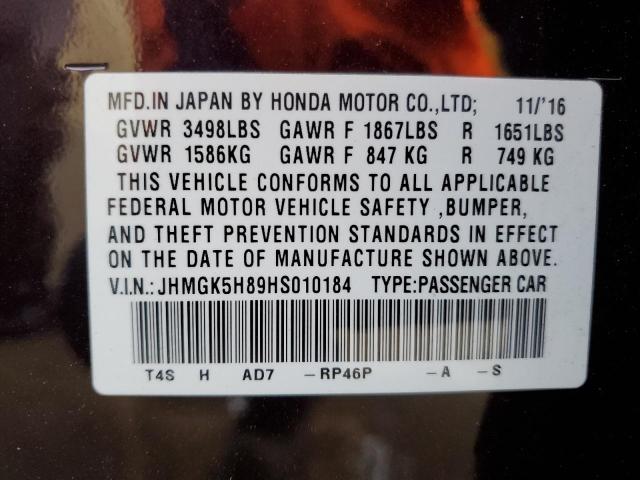 JHMGK5H89HS010184 Honda FIT EX