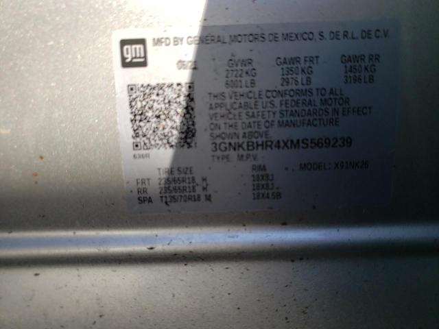 3GNKBHR4XMS569239 Chevrolet BLAZER 2LT