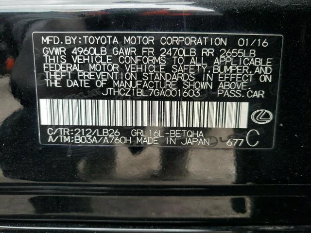JTHCZ1BL7GA001603 Lexus GS 350