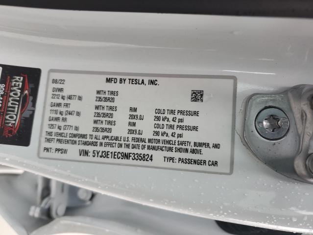 5YJ3E1EC9NF335824 Tesla MODEL 3