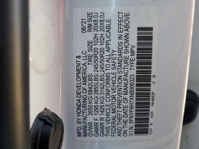 5FNYF6H7XNB006323 Honda Pilot Black