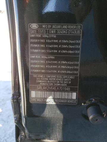 SALAK2V64EA701948 Land Rover Lr4 Hse Luxury
