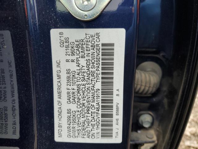 1HGCV1F46JA119179 Honda ACCORD EX