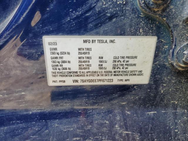 7SAYGDEE7PF671223 Tesla Model Y