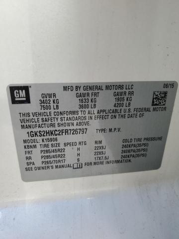1GKS2HKC2FR726797 GMC Yukon Xl K1500 Slt