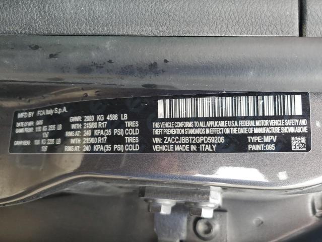 ZACCJBBT2GPD59206 Jeep Renegade Latitude
