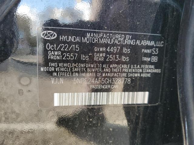 5NPE24AF5GH328778 Hyundai SONATA SE
