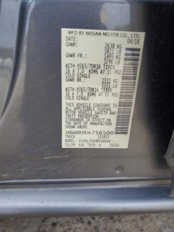 1N6AD0EV8JN756500 Nissan FRONTIER S