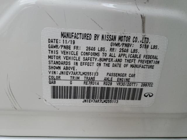 JN1EV7AR7LM255113 Infiniti Q50 PURE