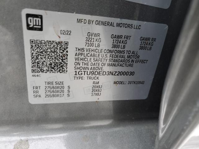 1GTU9DED3NZ200030 GMC Sierra Limited K1500 Slt