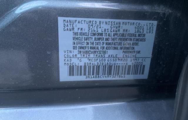 3N1AB8CV4MY327861 Nissan SENTRA SV
