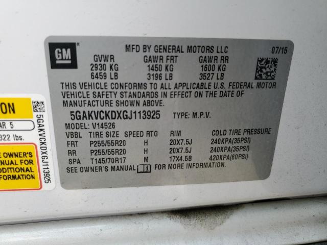 5GAKVCKDXGJ113925 Buick Enclave